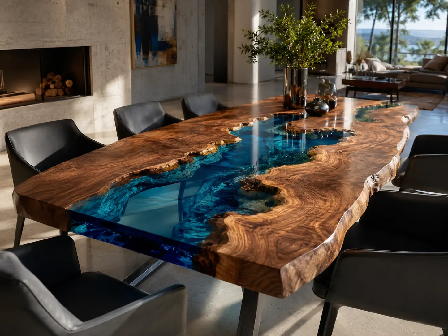 Clear deep-pour epoxy resin used for river tables, wood slabs, cracks, void filling and large transparent casting applications